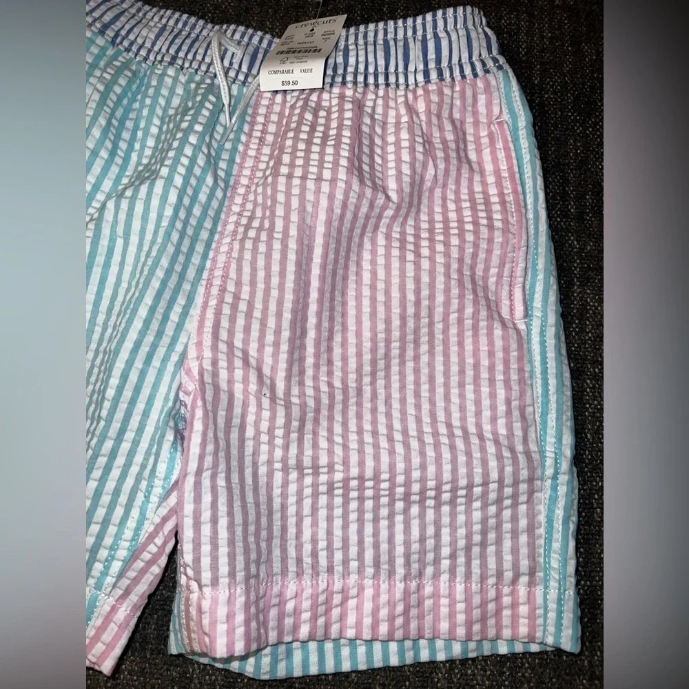 NWT Boys Seersucker Swim Trunks-Crewcuts